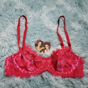 Victoria’s Secret Very Sexy Unlined Demi Demi-Buste Non Double Bra Red Pink